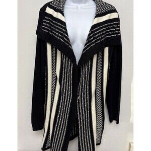 Vintage Liz Claiborne Duster Cardigan Open Long Sweater Shawl Collar Woman’s XL